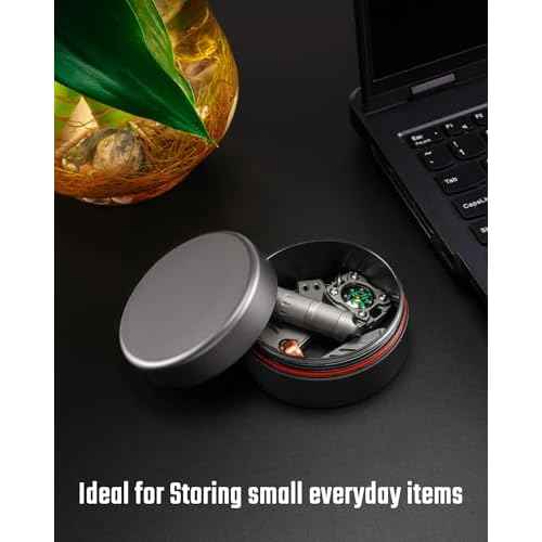 MecArmy EB35A Small Aluminum Storage Box, IPX8 Waterproof with Lid, Heavy Duty EDC Utility Storage Box for Tool Accessories, Jewelry, Gadgets, Small Essentials, Portable & Anti-Scratch - Gray