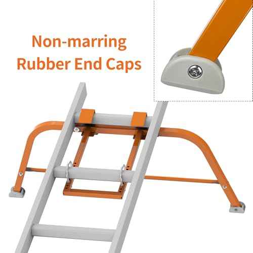 Ladder Stabilizer for Roof Gutter Guard £¦Wall,Extended Ladder Crane Stabilizer Accessory,Steel Ladder Stand-Off Wing Span/Wall Ladder Standoff with Non-Slip Rubber Bottom pad. (Orange-Steel)