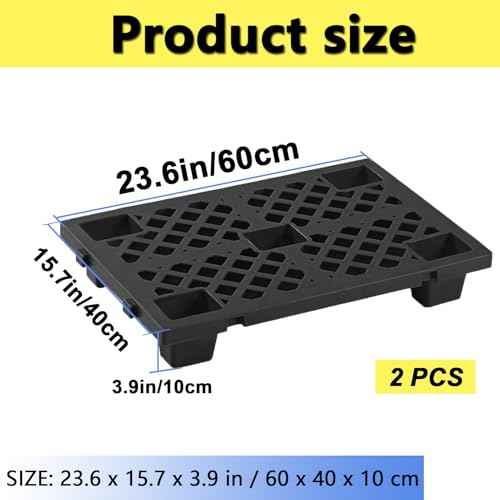 2 Pcs Plastic Pallets, Lightweight Waterproof Floor Pallet, Interlocking Storage Pad with Breathable Grids, Applicable to Indoor and Outdoor, Garages, Kitchen and Basement