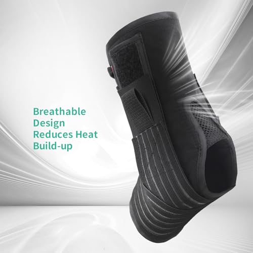 Ankle Brace for Sprained Ankle Lace up Support Brace for Women Men with Side Splints Adjustable Ankles Stabilizer for Injury Recover, Sports, XL