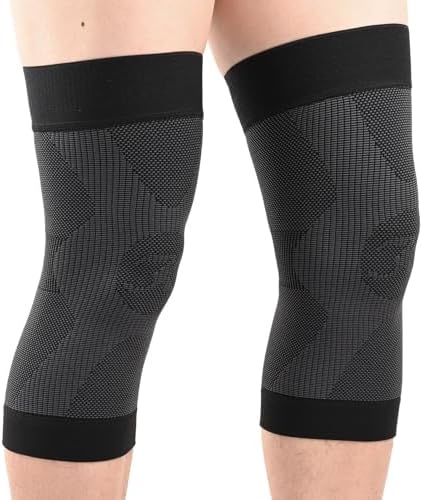KEKING Orthopedic Brace for Tendinitis, Arthritis, ACL, MCL, Injury Recovery, Meniscus Tear, Knee Pain, Aching Knees, Patellar Tendonitis and Arthritis, Knee Compression Sleeves 2 Pack, Black L