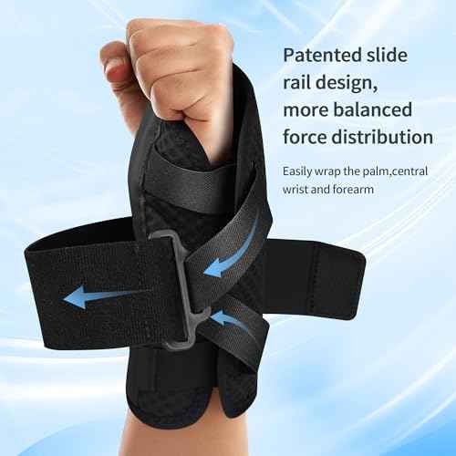 Carpal Tunnel Wrist Brace Night Support for Women Men, Pain Relief Metal Wrist Splint for Tendonitis, Arthritis, Sprain, Fit Left or Right Hand for Work, Rigid Hand Brace for Sleeping, Black