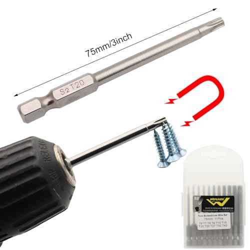 11Pcs Security Torx Bits Set, S2 Aolly Steel Magnetic Tamper Proof Screwdriver Bit Set 3inch 1/4" Hex Shank Impact Driver Star Bits Sets T6-T40