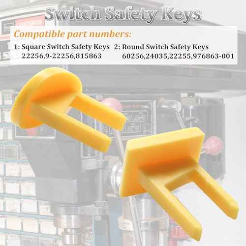 60256 22256 Round Square Safety Switch Keys for Sears Craftsman Table Saw,Sander,Band Saw,Drill Press Power Tools,4 pcs