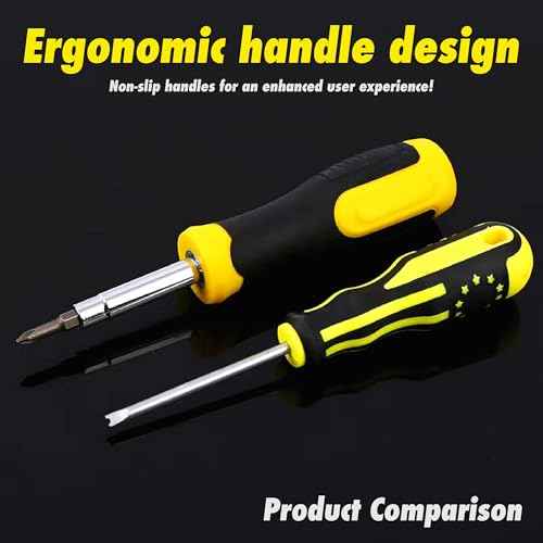 6-in-1 Screwdriver Set, Multi-Bit Screwdriver with Magnetic Tip, Screwdriver, Ergonomic Handle, Portable Repair Tool, Suitable for Home, Furniture, Automotive, Garden Use, etc.