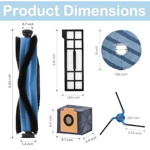 22 Pack X10 Pro Omni Replacement Accessories for Eufy X10 Pro Omni Robot Vacuum Cleaner, 2 Main Roller Brush, 6 Dust Bags 4 Side Brushes 4 Filters 4 Mop Pads 1 Screwdriver 1 Clean too