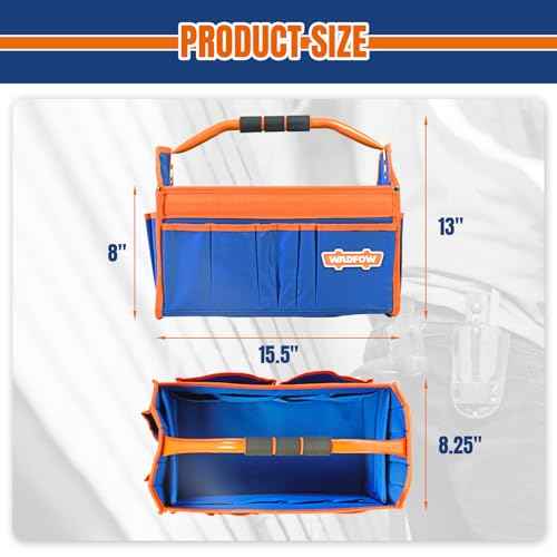 16" Tool bag, Heavy-Duty Waterproof Tool Bag, Spacious Capacity with High-Visibility Yellow&Blue Design, Wide-Opening Mouth and Durable 600D Oxford for Professional and Outdoor Applications