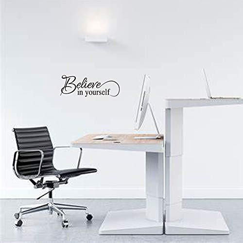 Believe in Yourself Vinyl Wall Decal Inspirational Wall Phrase Positive Motto Handwriting Art Letters Home Decor