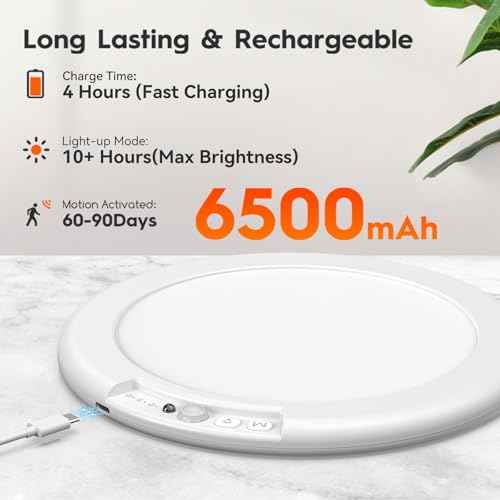 3 Pack Rechargeable Motion Sensor Ceiling Light, Wireless Ceiling Lights Battery Operated Closet Light with Remote, 500LM 3000K/4500K/6500K, 0.55¡È Ultra Thin Lights for Bathroom Hallway Pantry