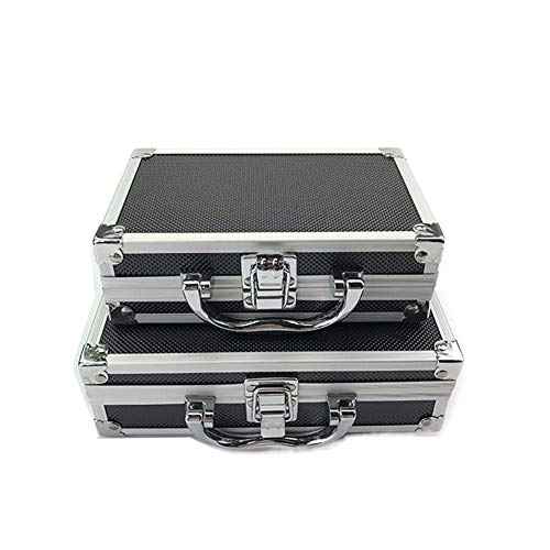 Aluminum Carrying Case,Mini Aluminum Case Foam Briefcase ToolBox Carrying Case Portable Tool Case (215 * 215 * 65mm)