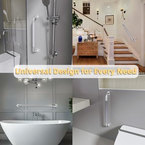 24 Inch Shower Grab Bar, Bathroom Grab Bar Handle with Anti-Slip Knurled Grip, Stainless Steel Bath Balance Bar, Bath Safety Bar Support for Seniors Elderly, Shower Hand Rails Brushed Nickel -1 Pack