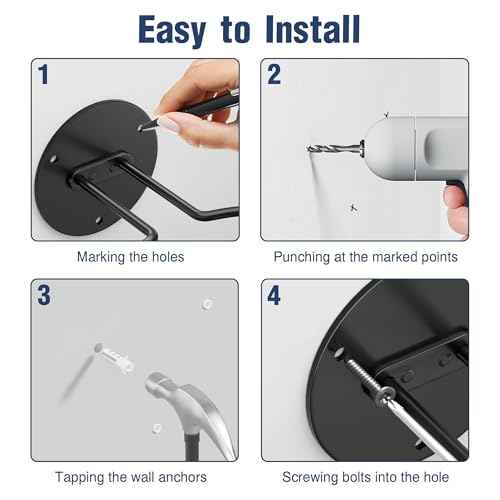 Ball Storage Holder Wall Mount: Black Room Decor for Basketball, Rugby, Soccer, Football, Baseball Display Rack - Boys Sports Accessories Organizer