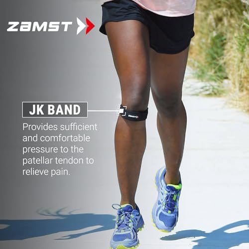 Zamst JK Band Sports Patella Band - Patella Knee Brace with Pressure Paid for Tendon Pain Relief - For Light Sports, Running, Hiking, Tennis, Athletics