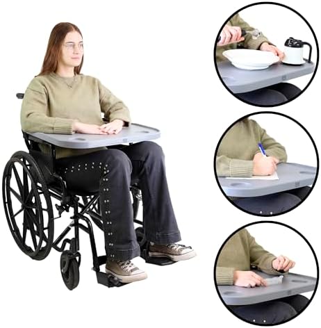 PEPE Mobility - Wheelchair Tray with Cup Holder, Removable and Easy-to-Fit Table for Adults