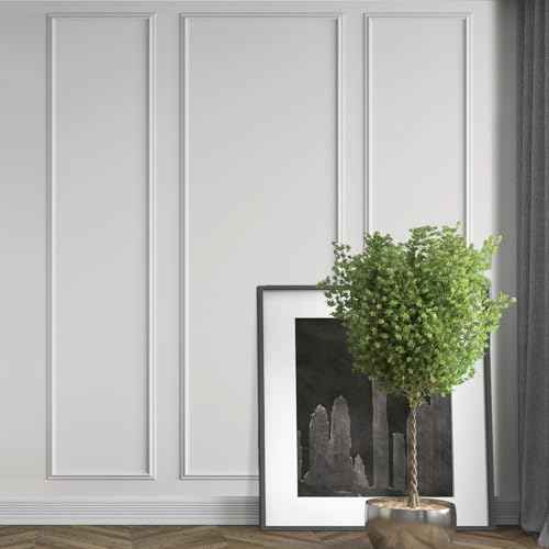 Pangda Peel and Stick Wall Molding Kit, 3D Premade Accent Molding Wainscoting Panel for Interior Wall Moulding Decor, Ready to Assemble Wainscoting Accent Panel(3 Set,24x96 in+48x96 in+ 24x96 in)