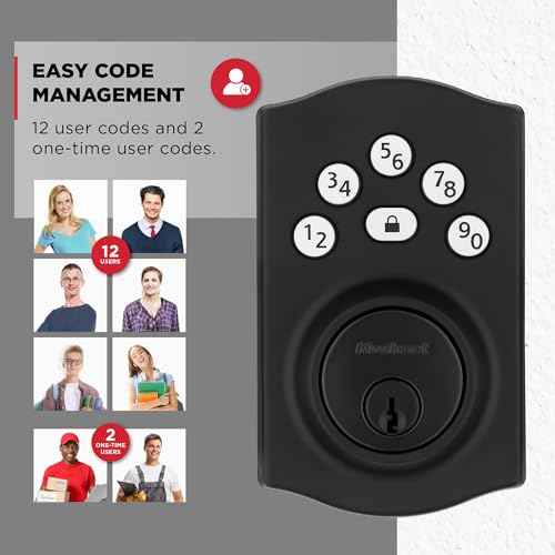 Kwikset Powerbolt 240 5-Button Keypad Matte Black Traditional Electronic Deadbolt Door Lock, Featuring Convenient keyless Entry, Customizable User Codes and auto Locking