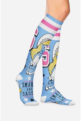 Cherokee Women's 10-15mmHg Compression Socks – Fun Print Knee Highs with Light Support, Soft Feel - PRINTSUPPORT