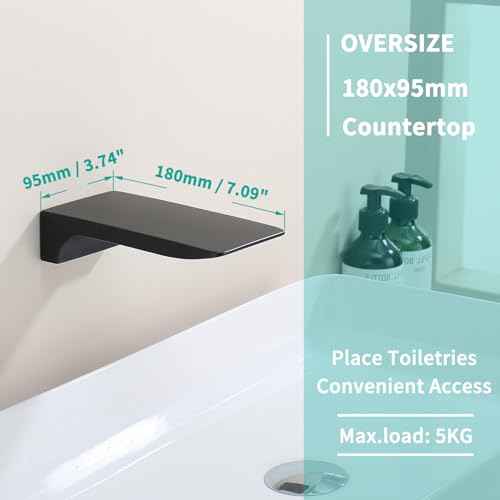 Waterfall Tub Spout Black Tub Spout for Bathtub Faucet ¡¼SUS304 Stainless Steel & Solid Brass¡½ Bathroom Tub Faucet Replacement High Flow Shower Spout Matte Black Tub Spout Wall Mount, TS4-BK
