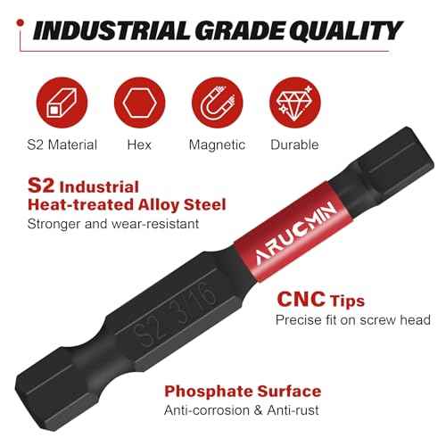 Allen Wrench Drill Bit Set, 20-Piece Hex Bit Set Metric and SAE S2 Steel with Magnetic Tips 1/4 Hex-shank 2" Impact