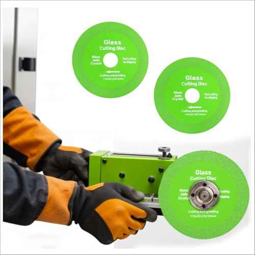 3 Pack 4-1/2 Inch Diamond Glass Cutting Disc for Angle Grinder, 7/8" Arbor Ultra-Thin Precision Blade - Cut Glass, Tile, Crystal, and Ceramic for Bottles