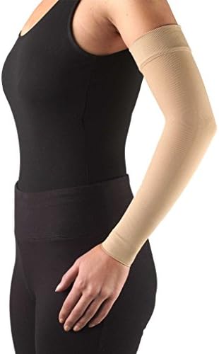 Truform Lymphedema Compression Arm Sleeve, 20-30 mmHg Post Mastectomy Support, Beige, Small