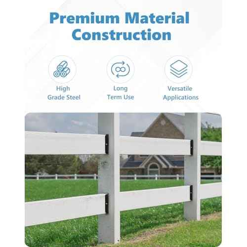 2x4 Fence Brackets for Wood Rail, 80 Pack Black Deck Railing Brackets for 2¡± X 4¡± Wood Post, Thickness 1.2mm(18 Gauge) Fence Bracket, Screws Not Included