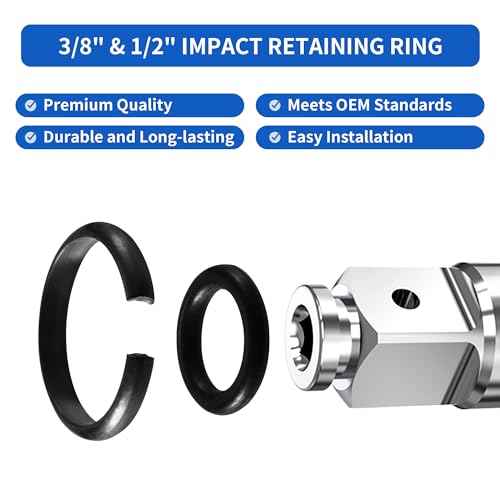 5-Pack 1/2" and 3/8" Impact Retaining Ring Clip With O-Ring for Milwaukee Electric or Pneumatic Impact Wrenches, Includes Anvil Install Tool, Compatible With Cordless and Air Wrenches