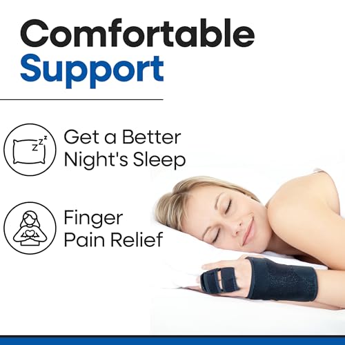 Trigger Finger Splint Finger Brace | Middle Finger Splint | Splint For Fractures, Broken Ring Finger, Arthritis, Tendonitis | Mallet Finger Splint Straightener Immobilizer | (LEFT SMALL-MEDIUM)