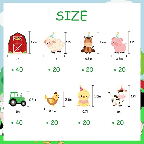 Kreatwow Farm Animal Baby Shower Confetti for Table Red for Girls Farm-Animal Themed Stickers for Baby Shower Gender Reveal Barnyard Party Decoration