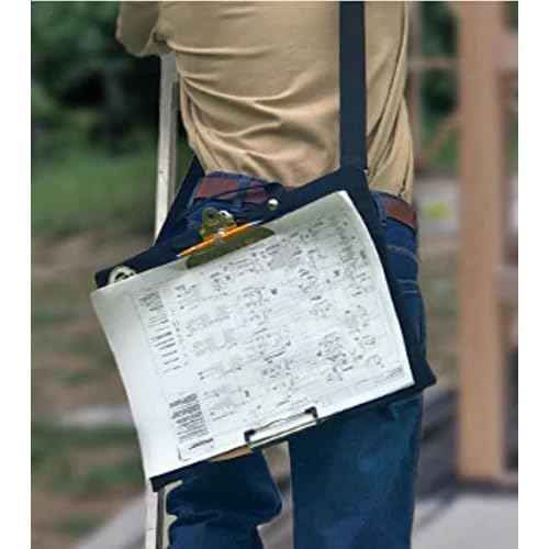 Industrial Field Cases Field Bag with Integrated 11x17 Clipboard, Storage and Shoulder Strap: Perfect for Engineers, Inspectors, Roofers & Architects Black CJFB1117