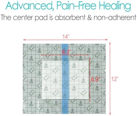 Ostomy Shower Cover Waterproof Ostomy Bag Covers Shower Guard Stoma Shower Shields Colostomy Bathing Bags Shower Protector Adhesive Bandage with Non-Stick Pad for Showering 12"x14" 14 Pcs