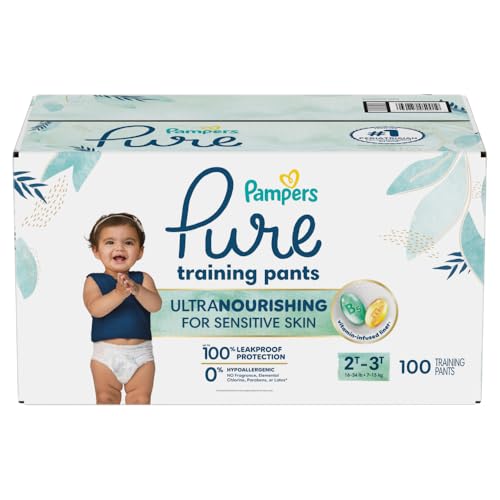 Pampers Pure Protection Training Underwear, Unisex, Size 2T3T, 100 Count, Premium, Hypoallergenic, Soft, Absorbent