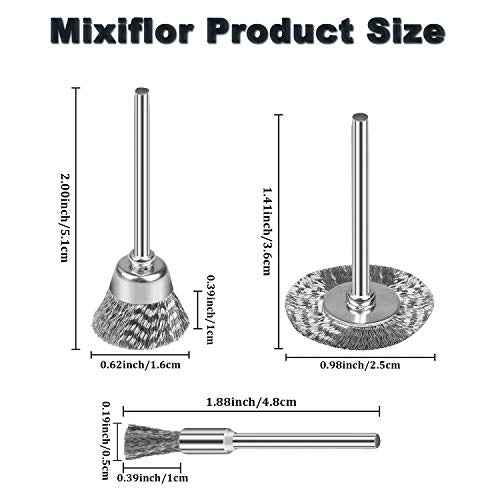 42Psc Wire Wheel Brush Set, Rotary Tool Wire Brush, Steel Wire Wheels Pen Brushes Set Kit Accessories for Rotary Tool-1/8(3mm) Shank