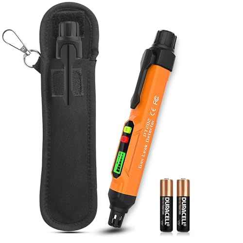Gas Leak Detector Pen for Natural Gas and Propane: Pocket-Sized Gas Detector to Locate Gas Leaks of Combustible Gases like Methane, LPG, LNG, Fuel, Sewer Gas with Illuminated Digital Display and Alarm