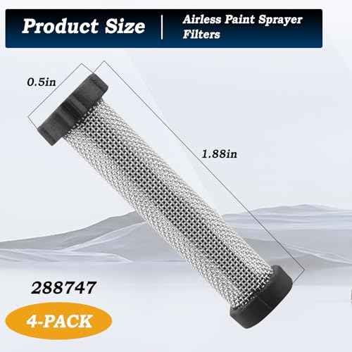 4-Pack 288747 40-Mesh Paint Sprayer Manifold Filters Compatible with Graco Magnum X5, X7, XR5, XR7, XR9, ProX7, ProX9, ProX17, ProX19, ProX21