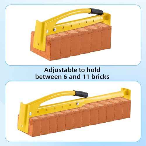 Adjustable Heavy Duty Brick Tongs with Rubber Grip for Lifting 6 to 10 Bricks Masonry Tools Brick Tong Lifting Tongs Perfect for Brick Cutter Paver Splitter Projects
