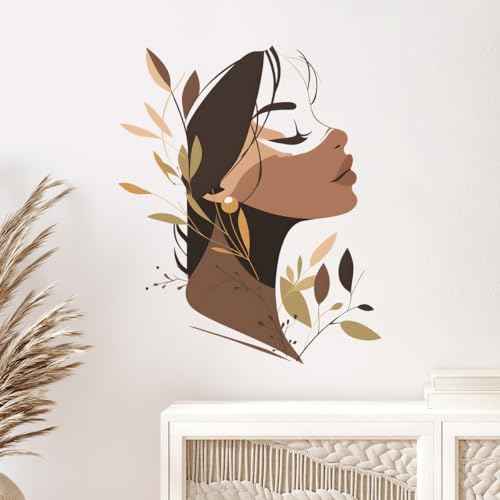 Boho Woman Wall Decals Removable Modern Feminine Vinyl Stickers for Living Room Girls Bedroom and Office Decor Peel and Stick Minimalist Wall Art