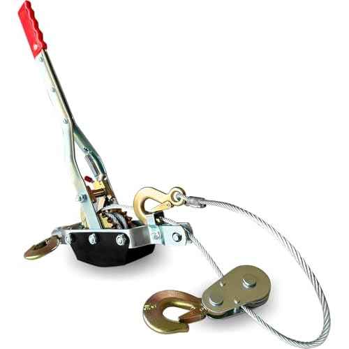 FT Come Along Winch Heavy Duty, 5 Ton (11,023 lbs), 10ft Steel Cable, 3 Hooks, Come Along Tool with Dual Gears, Automotive Hoist Cable Puller for Recovery Gear, Vehicle, Fence (Upgraded Version)