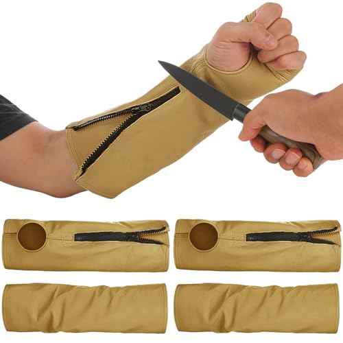 Suhine 2 Pairs Leather Arm Guards Leather Welding Work Sleeves Cut Resistant Arm Protectors for Thin Skin Bruising Men Women (Medium)