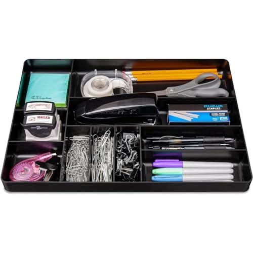 Ernst Manufacturing 2 Pack of 10 Compartment Trays For Toolbox Drawer Organization, Stackable, Sturdy, Fuel and Solvent Resistant, Thick Plastic - Black - Made in the USA