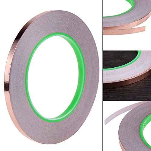Oubaka 4 Pack Copper Foil Tape,Copper Tape Double-Sided Conductive Adhesive for EMI Shielding,Paper Circuits,Electrical Repairs,Grounding(1/8" x21.9yards)