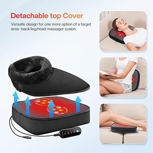 COMFIER Shiatsu Foot Massager with Heat,2-in-1 Foot & Back Massager, Feet Massager Machine for Plantar Fasciitis,Neuropathy, Foot Heater,Electric Foot Warmer, Mothers Day Gift for Women,Men