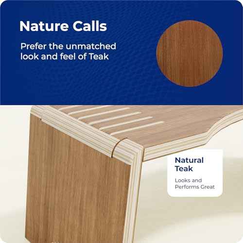 Squatty Potty Oslo Teak Folding Toilet Stool ? Compact, Stylish, and Space-Saving Design for Better Bathroom Posture, Durable Teak, No Assembly Required