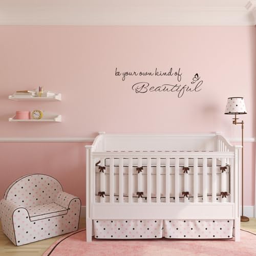 Be Your Own Kind of Beautiful - Inspirational Quotes Art Letters Positive Motto Decoration Carved Pure Black Vinyl Wall Decal