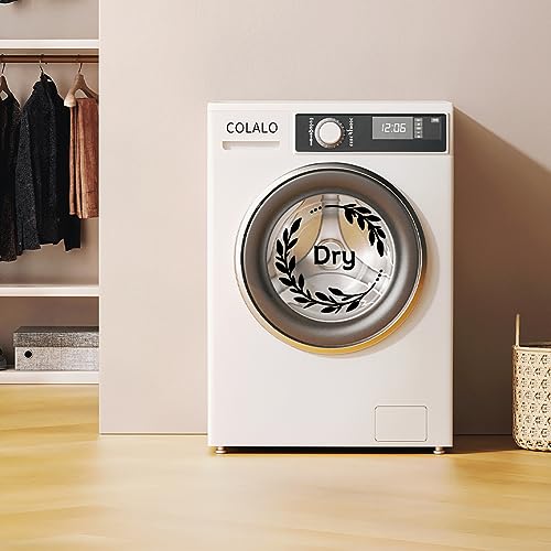 SUPERDANT Black Laundry Wall Stickers Wash & Dry Quotes Wall Decal Laundry Room Wallpaper Decor wirh Wreath Art Decal Sticker for Washer Dryer Home Decoration