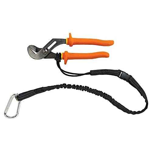 Tool Lanyard, 5 Pack Safety Tool Leash, Retractable Bungee Cord with Aluminum Lock Carabiner and Adjustable Loop End, Maximum Weight Limit 13.6KG / 30lb, Fall Restraint with Shock Cord Stopper