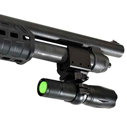 Trinity Tactical Flashlight with Mount Compatible with Mossberg 500 Pump 12 Gauge Single Rail Adapter Hunting Accessories.