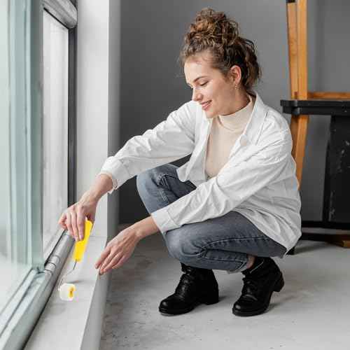 4/5 inch Mini Paint Rollers Foam Paint Roller Small Fine Finish Paint Roller Kit mall Sponge Paint Roller for Corner, Extra Small Paint Wool Brushes, Tiny Painting Tool (2 Pack)