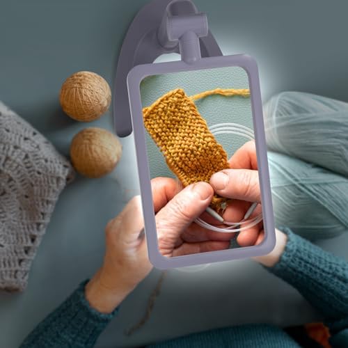 2.5X Magnifying Glass with Light and Stand, Full-Page Desktop Handheld Magnifying Glass with 48 Light for Reading Books Close Work, Powered by USB or Battery