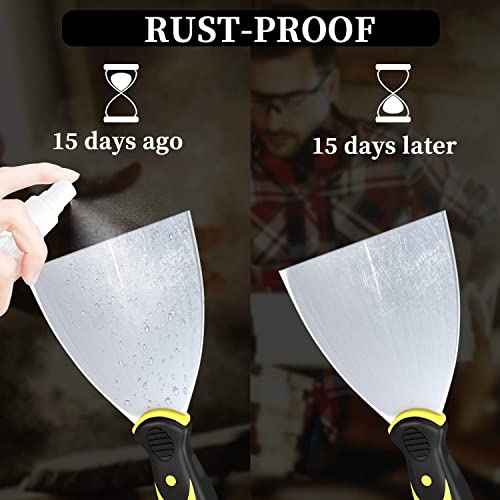 DEKEones Putty Knife Scrapers, Spackle Knife, Metal Scraper Tool for Drywall Finishing, Plaster Scraping, Decals, and Wallpaper (4 Pack, 5¡±, 4¡±, 3¡±, 1.5¡± Wide)
